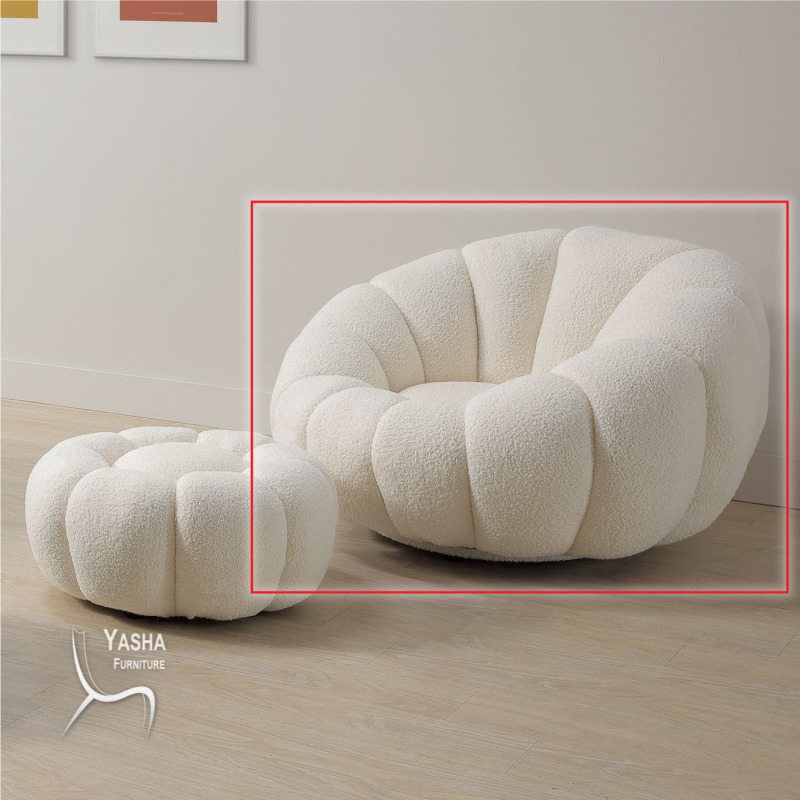 B238-03 維拉南瓜單人椅 (DY0083)(米白)