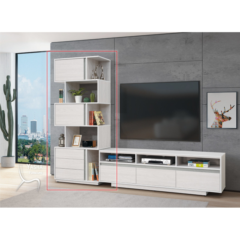 B366-01 沃克2.7尺展示書櫃 (HY813)(抽在左)