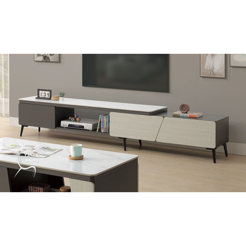 B354-02 亞斯坦6尺岩板伸縮長櫃 (L208+J107岩板)