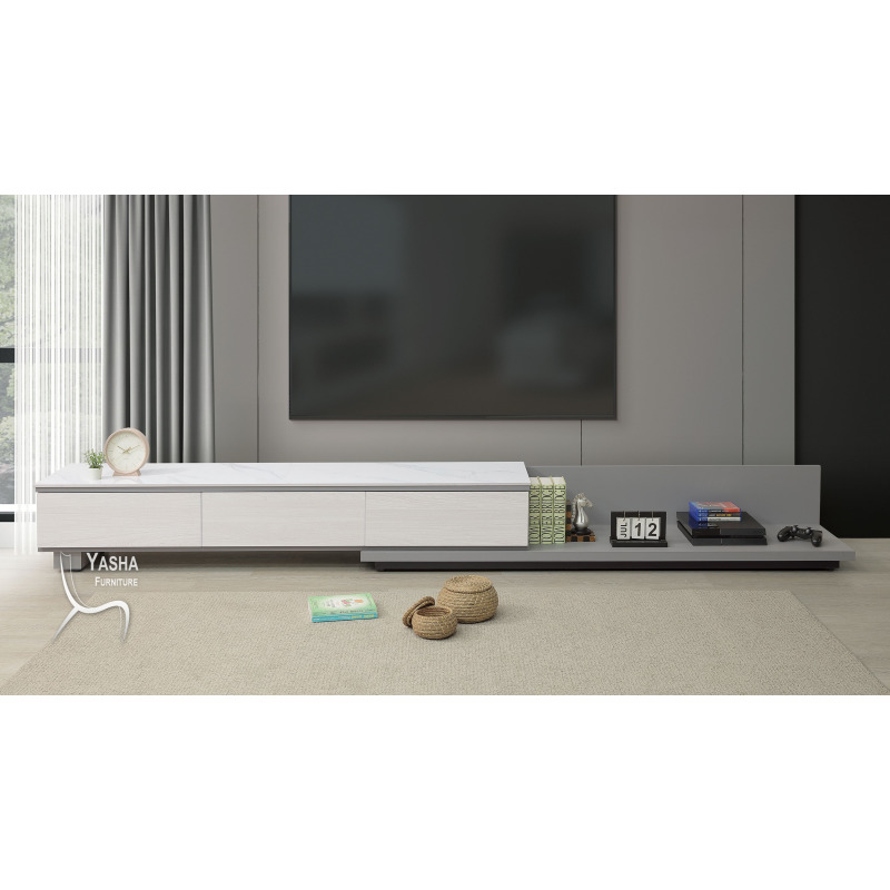 B356-01 莫瑞諾岩板伸縮長櫃 (M206雙色+J210岩板)