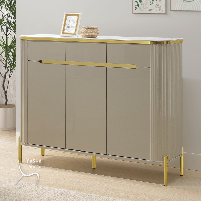 B407-02 伊雷妮4尺岩板鞋櫃 (3124 金腳)