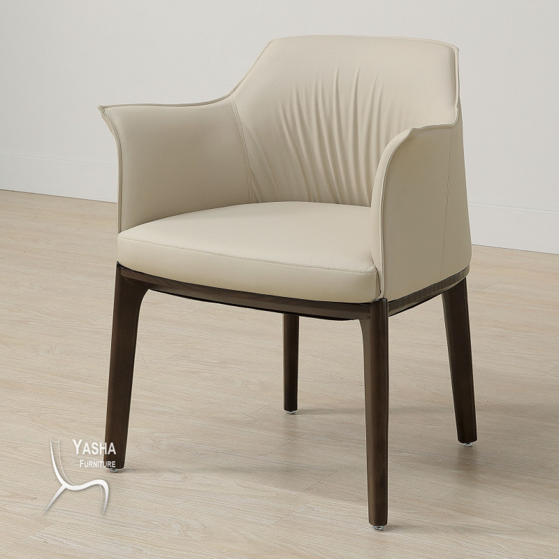 B235-01 伯爾實木休閒椅 (SJ606米白)