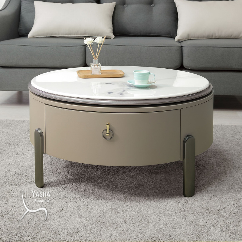 B248-01 法蘭石面旋轉升降茶几 (CD5066-3)