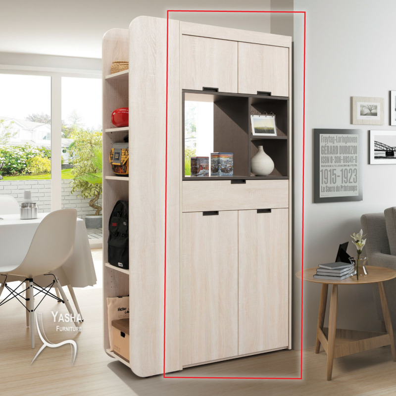 B385-02 克莉絲2.7尺隔間鞋櫃 (H173)(白原切)