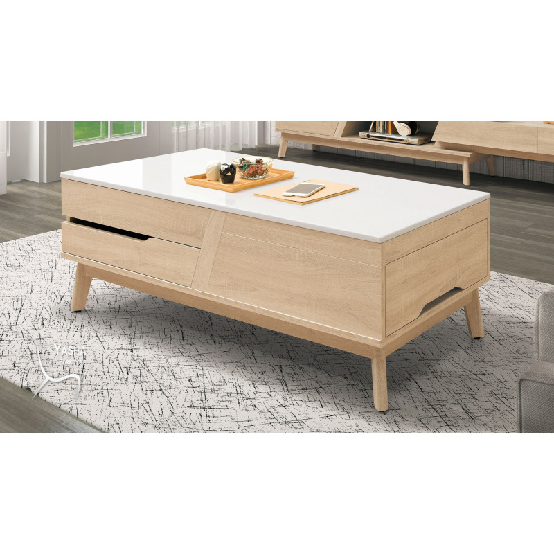 B297-02 奧斯陸石面大茶几 (D211+白石)