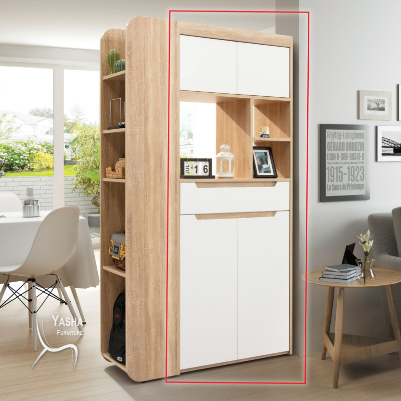 B384-02 克莉絲2.7尺烤漆鞋櫃 (H171)(原切/白)