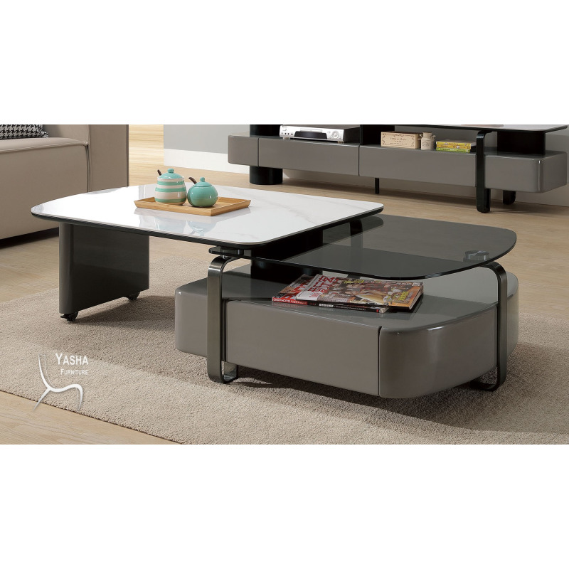 B263-03 米基特岩板旋轉延伸茶几 (A2328)