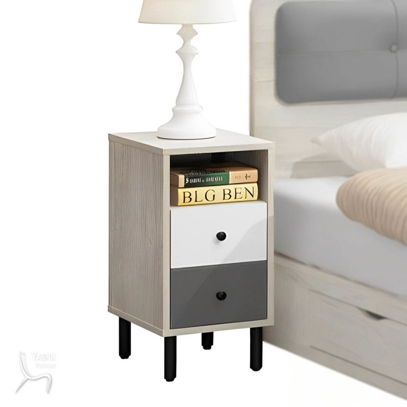 B101-08 雨果床頭櫃(白炭燒) (H338)