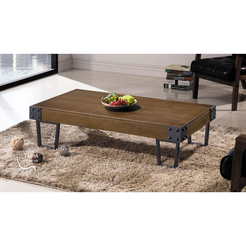 B339-09 馬克工業風全實木大茶几 (A807)