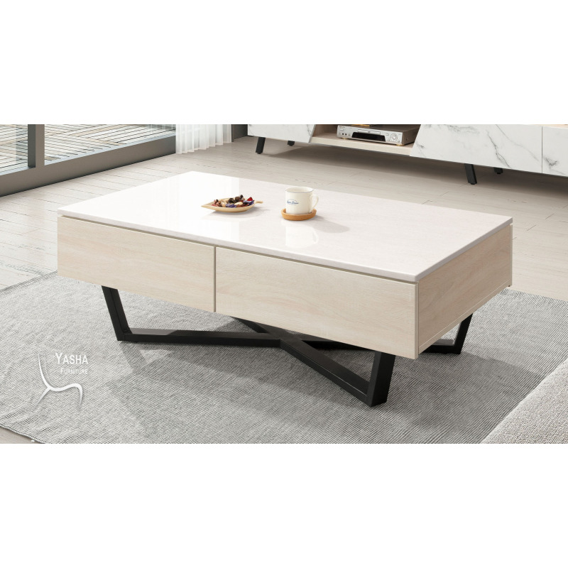 B284-02 安卡拉石面大茶几 (H783+白石)