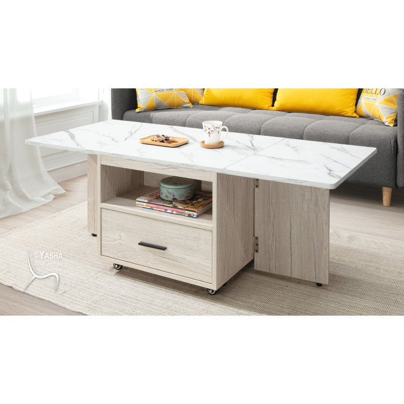 B287-02 雨果折合移動式茶几 (H342) (白碳燒色)