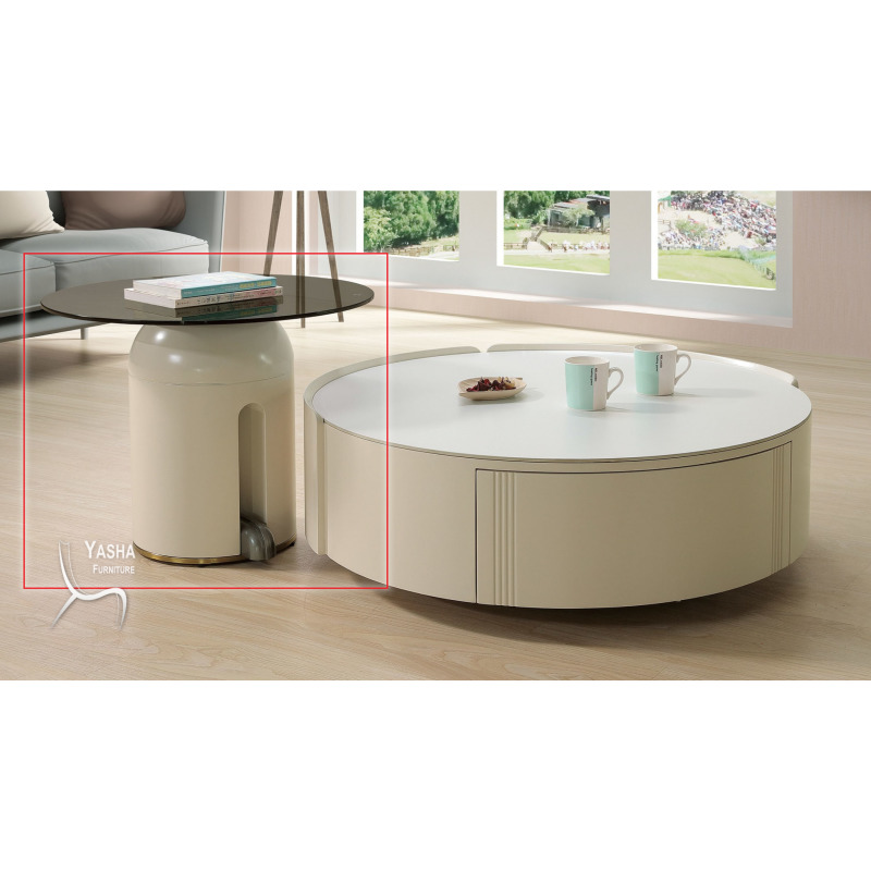 B252-02 路易絲玻璃小茶几 (2302小)