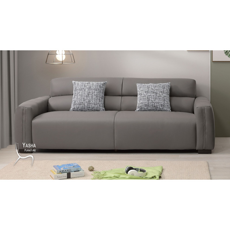 B216-02 傑克三人貓抓皮沙發 (H357三人深色)