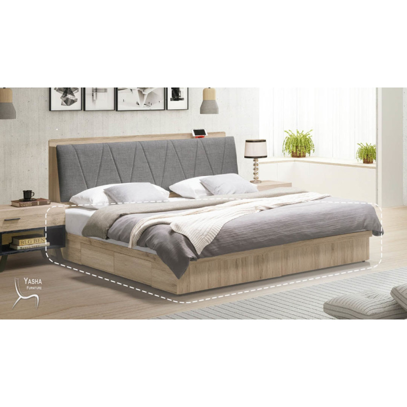 B116-04 慕尼黑6尺二抽收納床底(HY735+HY736)