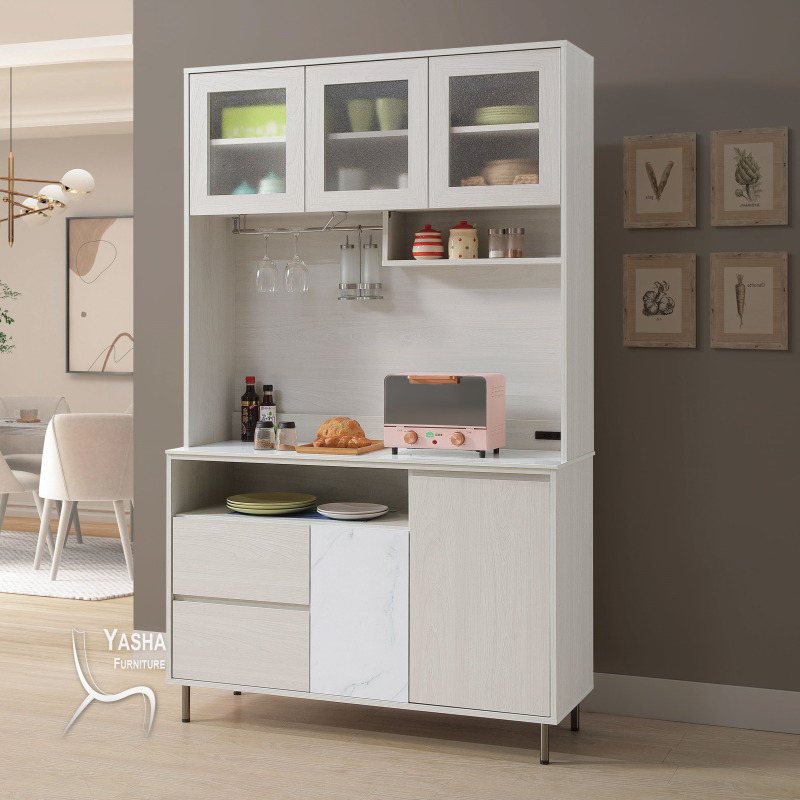 B443-03 泰倫4尺收納櫃組 (L114+J213+J211岩板)