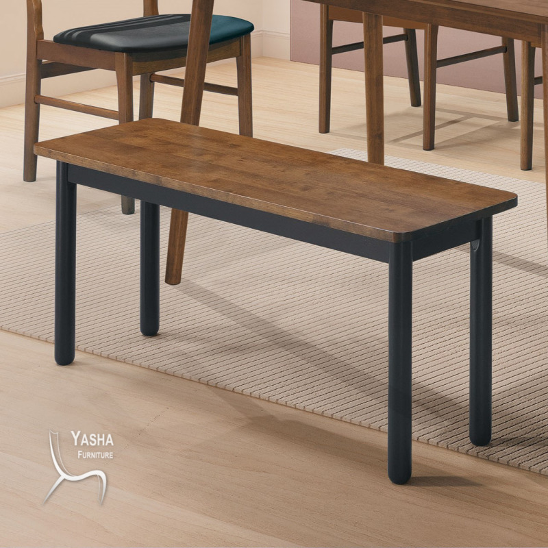 B529-05 柏德黑腳全實木長凳(RT633)