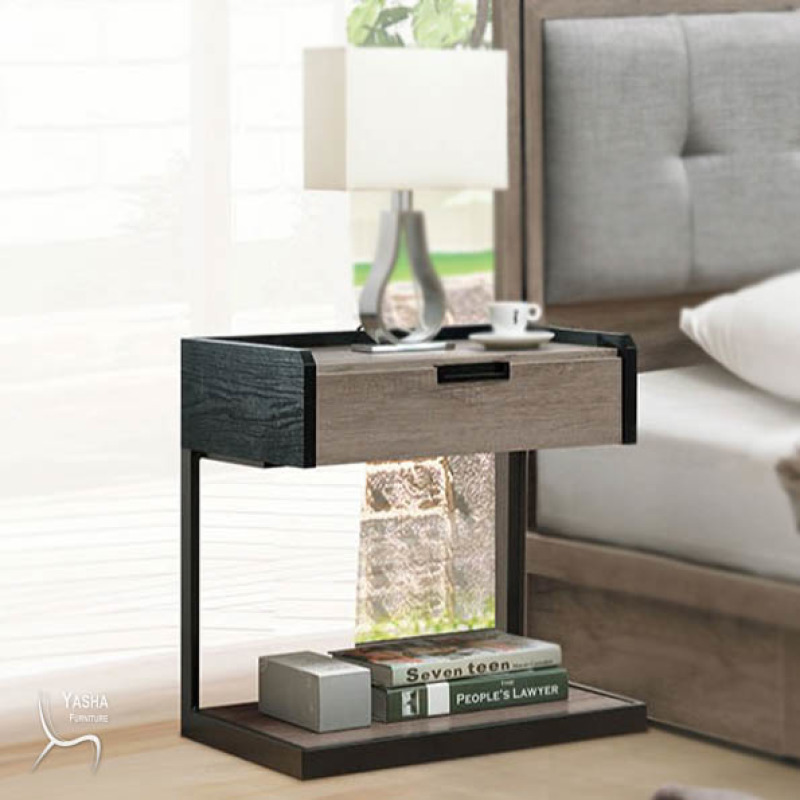 B143-01 漢諾威一抽床頭櫃 (D108)