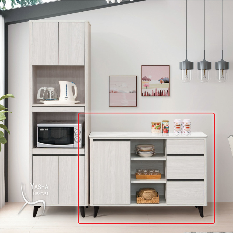 B448-01 卡森4尺收納櫃下座(J109+J109岩板)