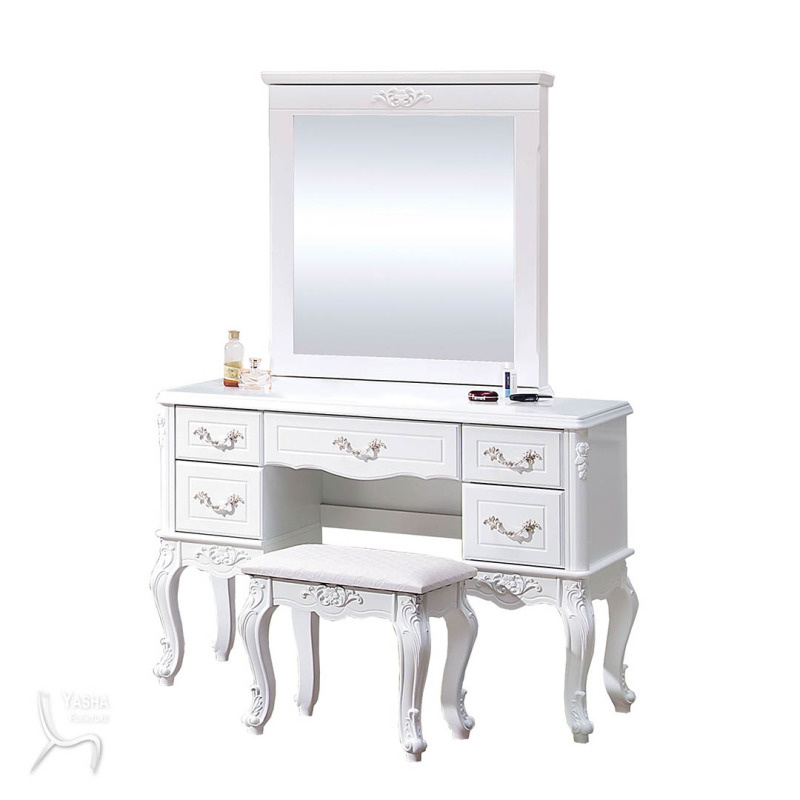 B157-04 溫妮莎歐風3.5尺高腳鏡台(含椅)(S210+S211)