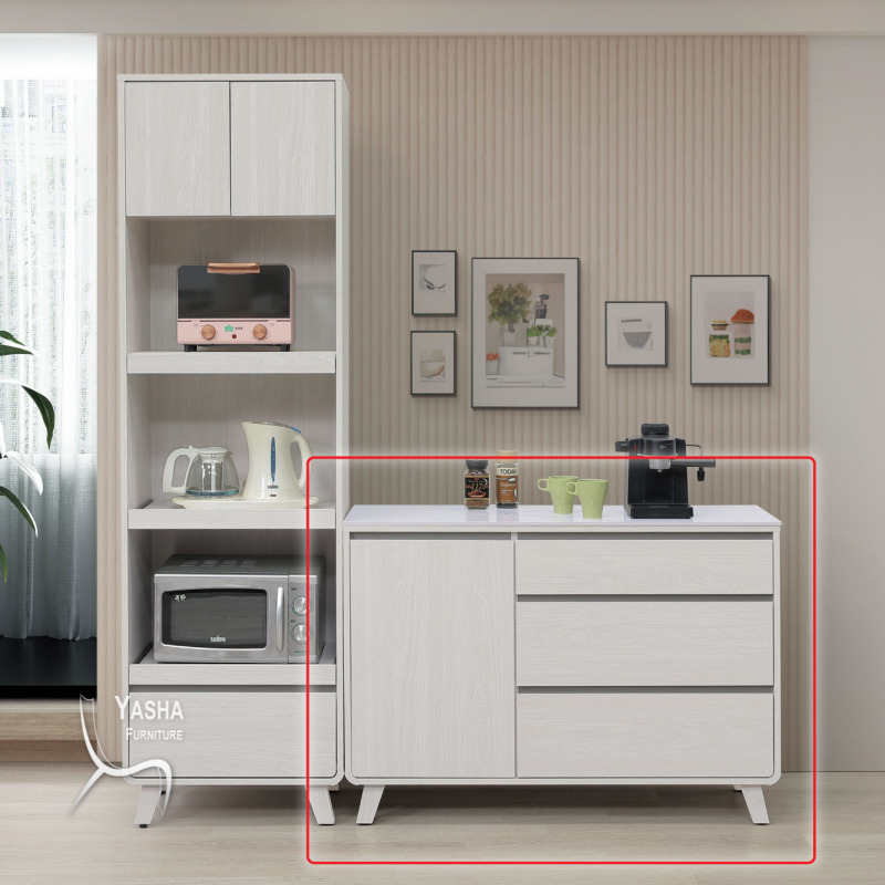 B442-01 瑞莎4尺收納櫃下座 (M352+J211岩板)