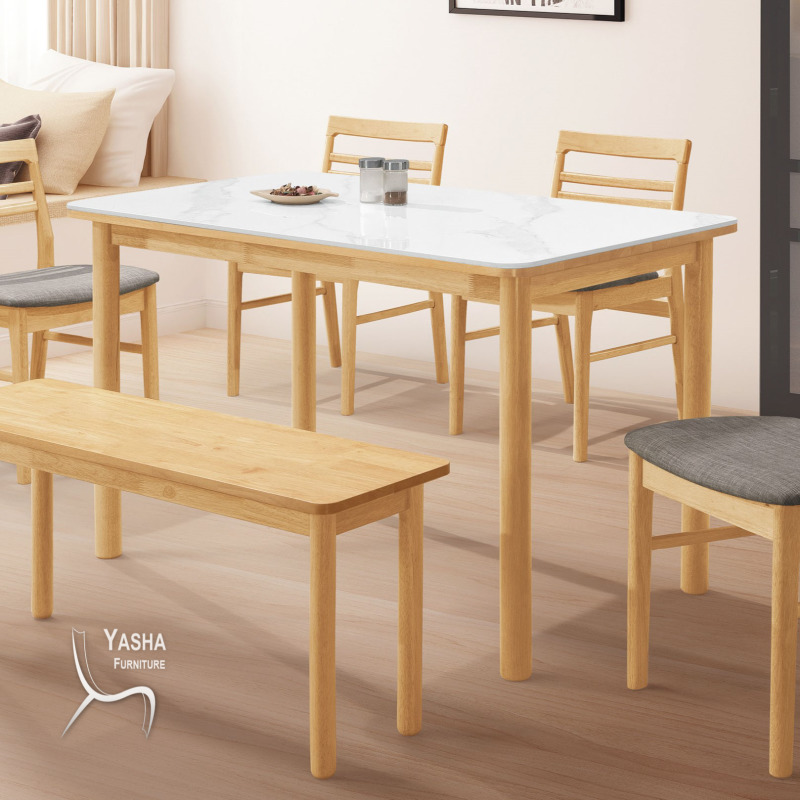 B523-01 柏德原木4尺餐桌(RT631 原木＋RT631 岩板)