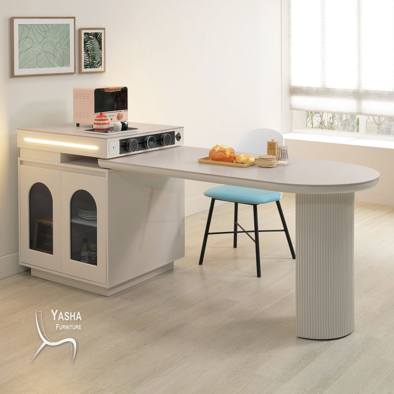 B412-01 安吉莉5.8尺岩板伸縮島台桌 (4號)