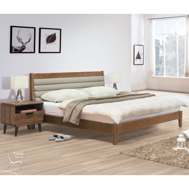 B188-03 歐文淺胡桃6尺床台 (A748)