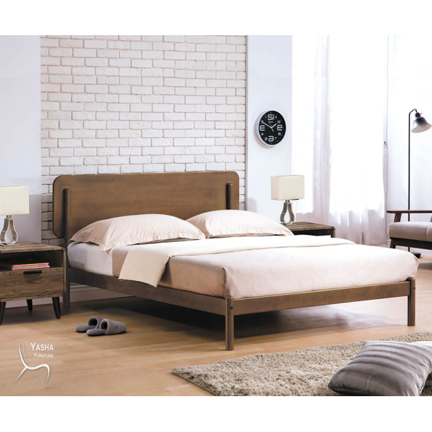 B188-08 羅德北歐5尺淺胡桃床台(木面) (B655)