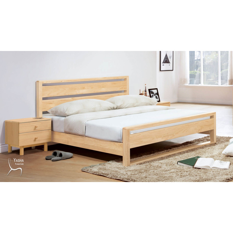 B148-02  丹麥原木全實木6尺床台 (C502)