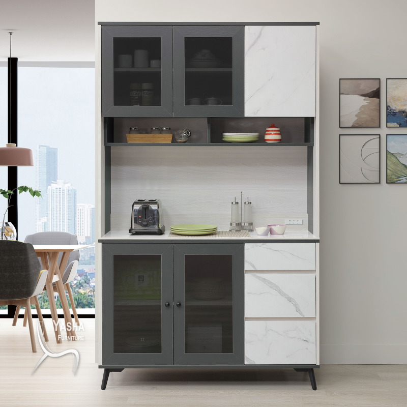 B437-03 克洛伊4尺收納櫃(M501+M504+J211岩板)