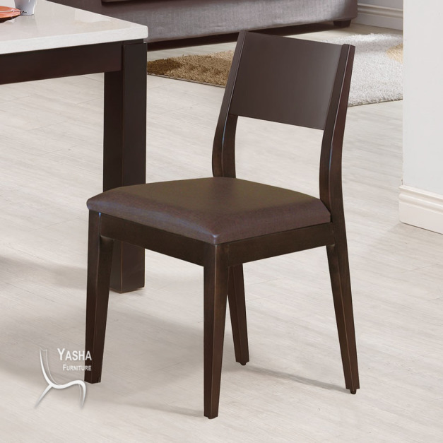 B532-02 喬伊胡桃餐椅 (HC05 胡) (咖啡亞麻紋皮)
