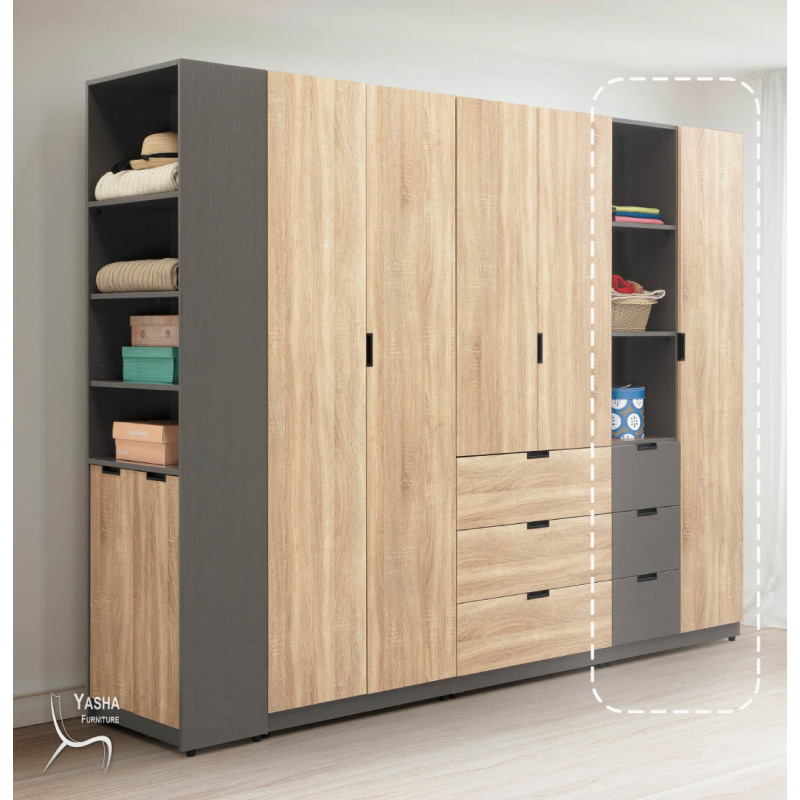 B134-05 奧利佛2.5尺小三抽衣櫥 (H108)