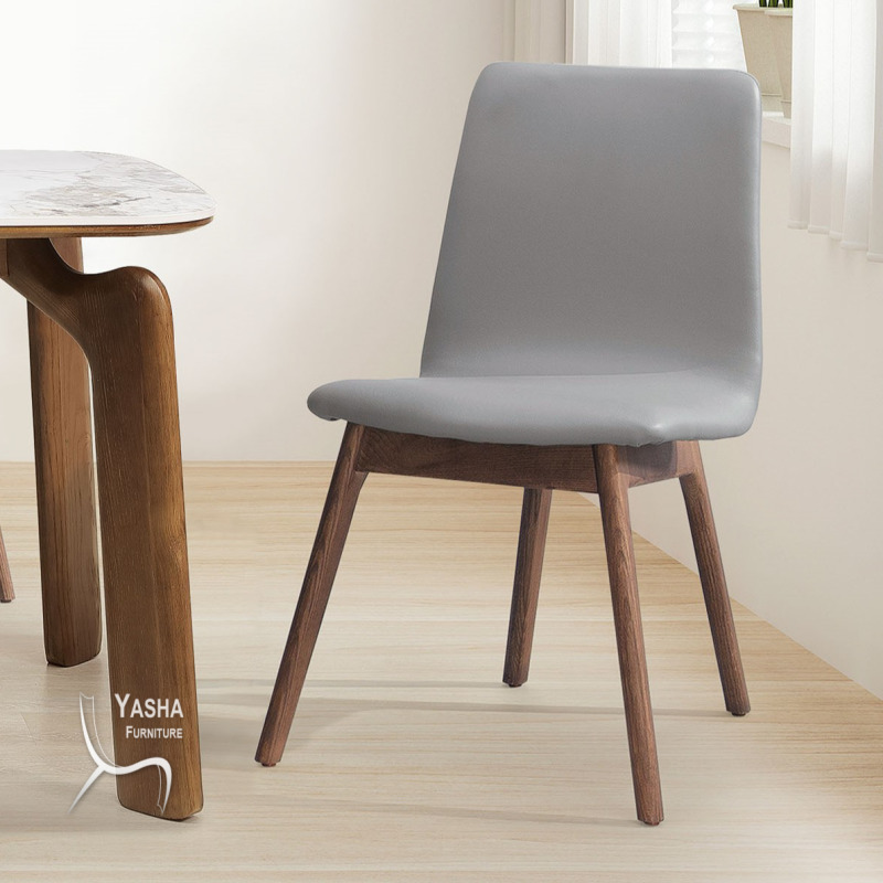 B527-04 莫爾栓木胡桃色餐椅 (A106)(灰皮)