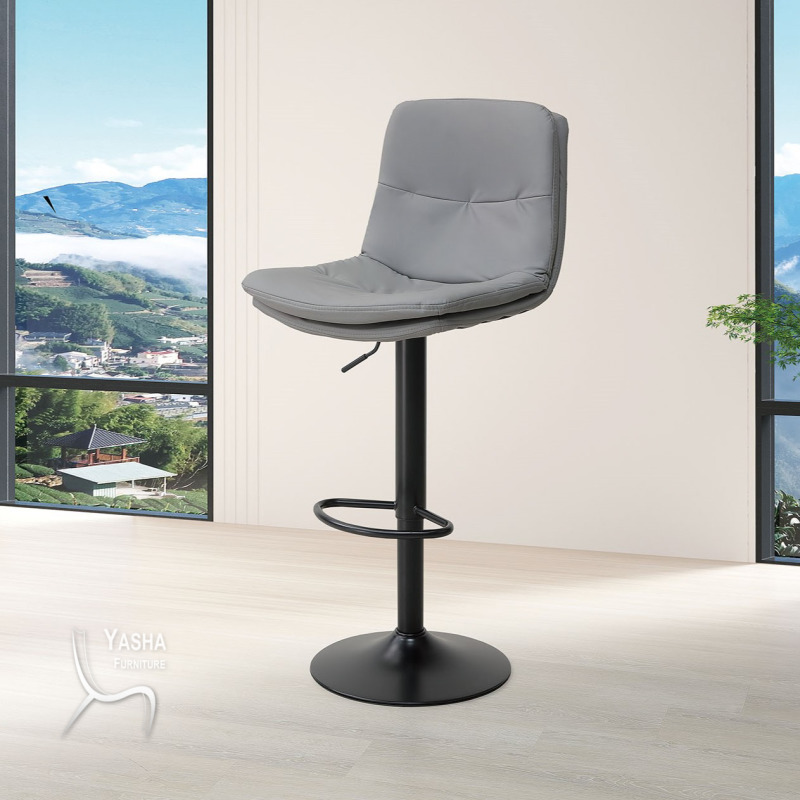 B549-09 賽門升降吧椅 (005)(灰皮)