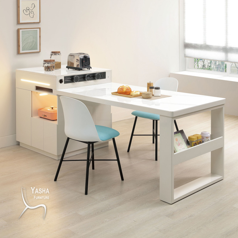 B411-01 威廉6.6尺岩板伸縮島台桌 (2號)