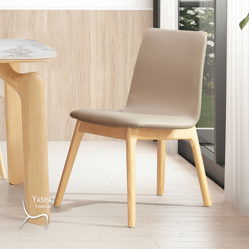 B518-02 莫爾栓木原木餐椅 (A106)(淺黃皮)