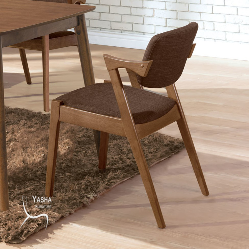 B528-06 伯尼淺胡桃咖啡布餐椅 (RT355胡)