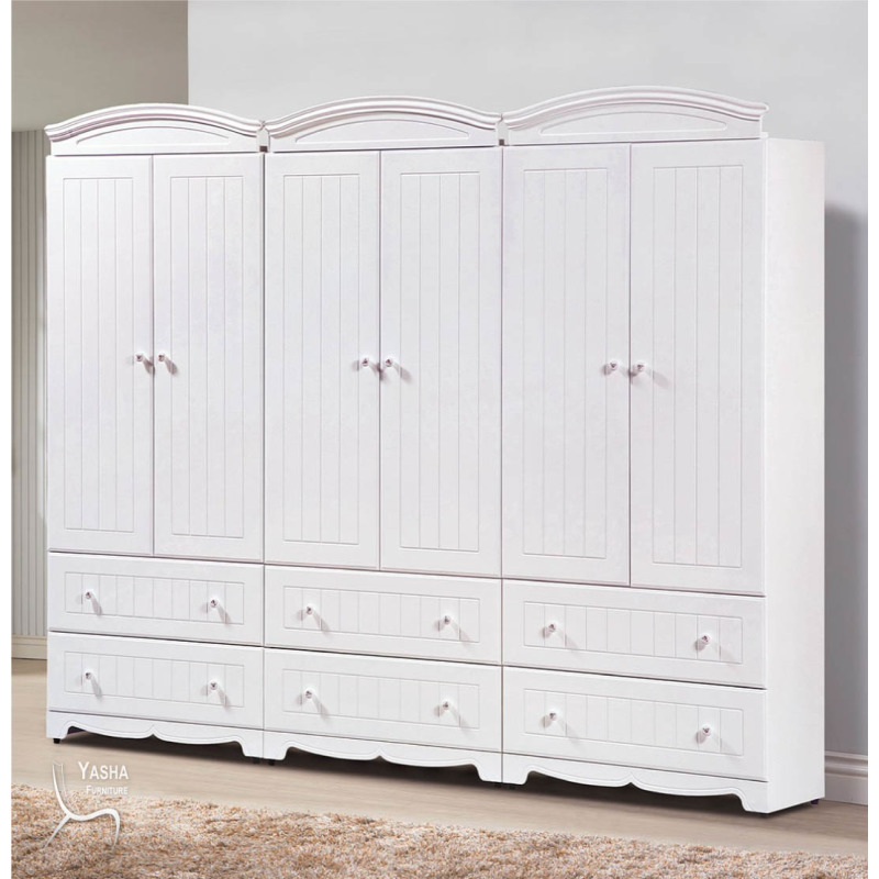 B166-01 瑪莎白色8×7尺衣櫥 (3104×3)  
寬240×深57×高197cm