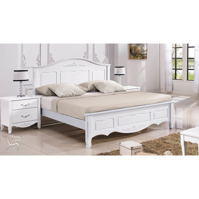 B160-01 卡蘿白色5尺床台 (A731)