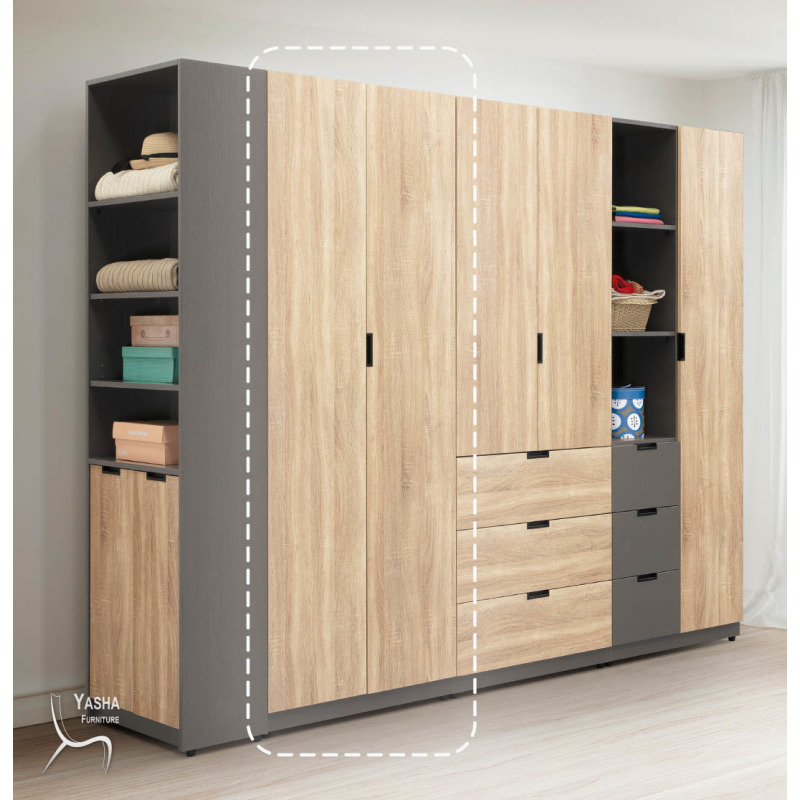 B134-03 奧利佛2.5尺雙吊衣櫥 (H106)