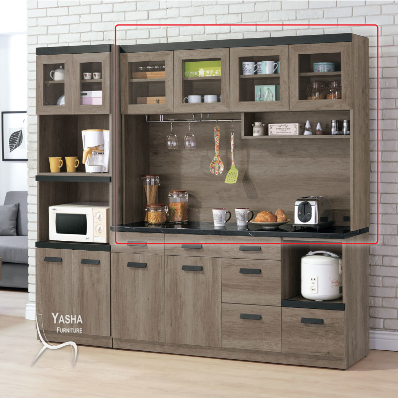 B457-02 狄恩石面5.3尺餐櫃 (B372+B375+黑石)