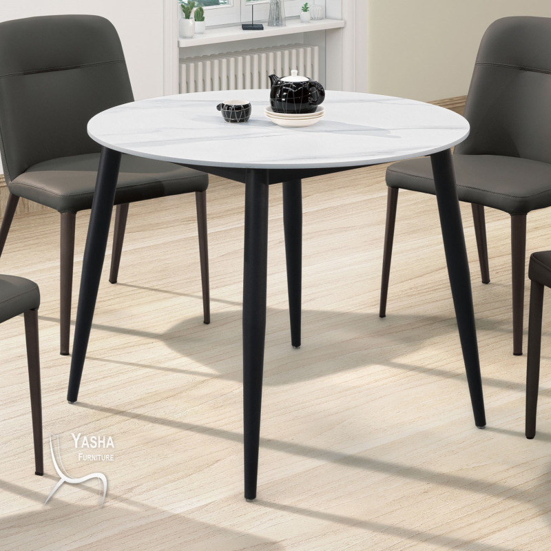 B507-06 倫斯3尺岩板圓餐桌 (T099)