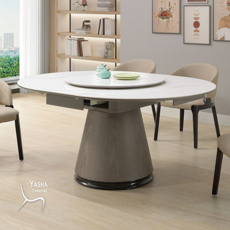 B475-01 維克斯5.2尺伸縮圓餐桌(931)(轉盤75cm)