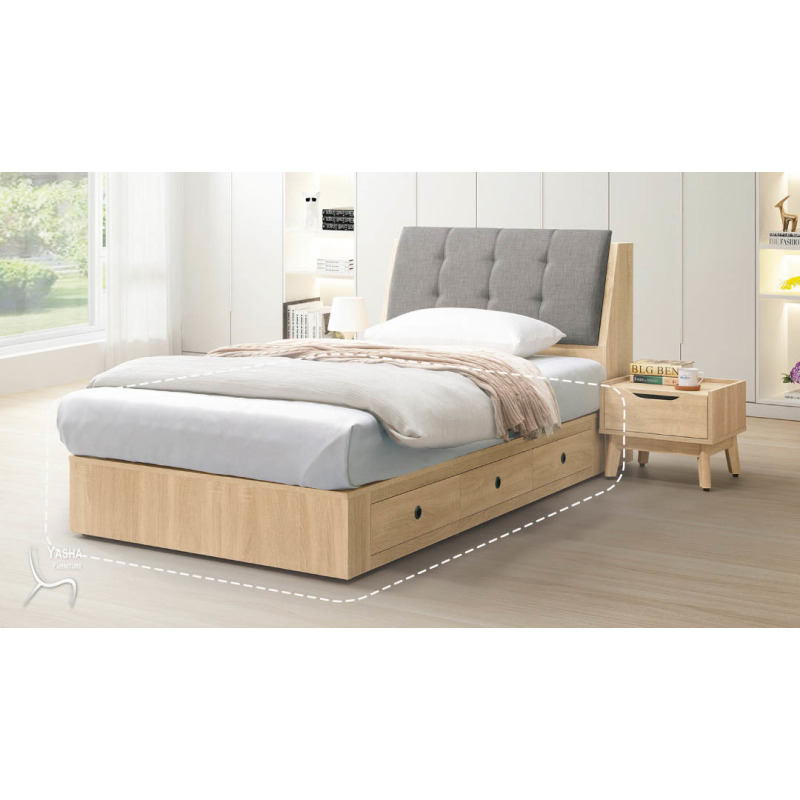 B127-09 奧斯陸3.5尺三抽床底 (G516)