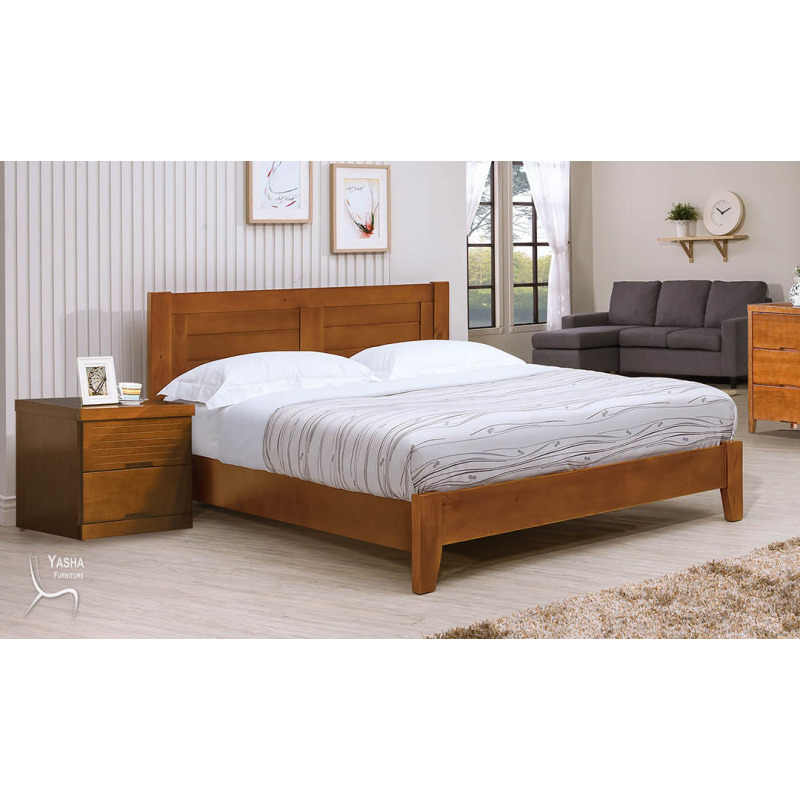 B190-02 凱西柚木色6尺床台