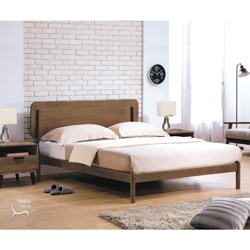 B188-09 羅德北歐6尺淺胡桃床台(木面) (B656)