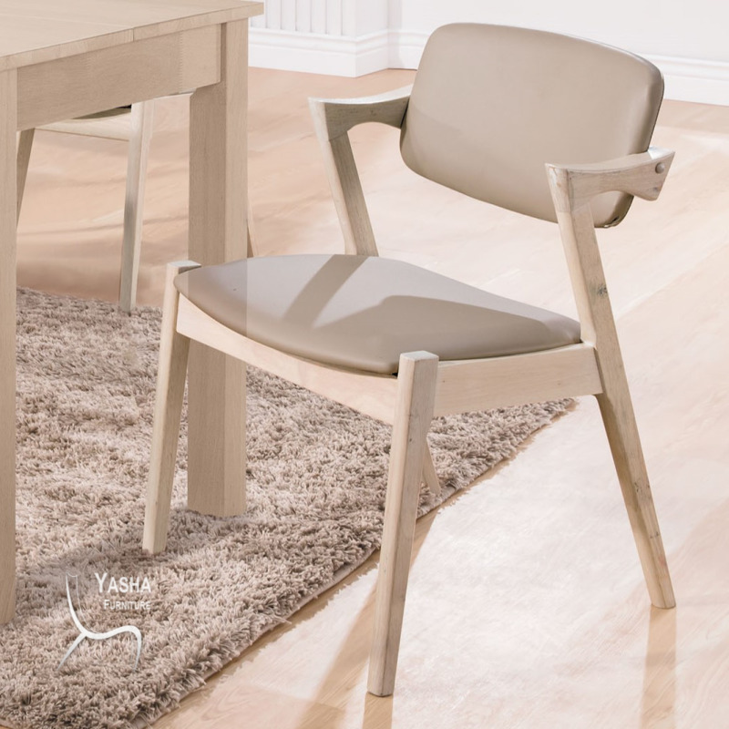 B515-02 伯尼洗白淺咖啡皮餐椅(RT355 皮)