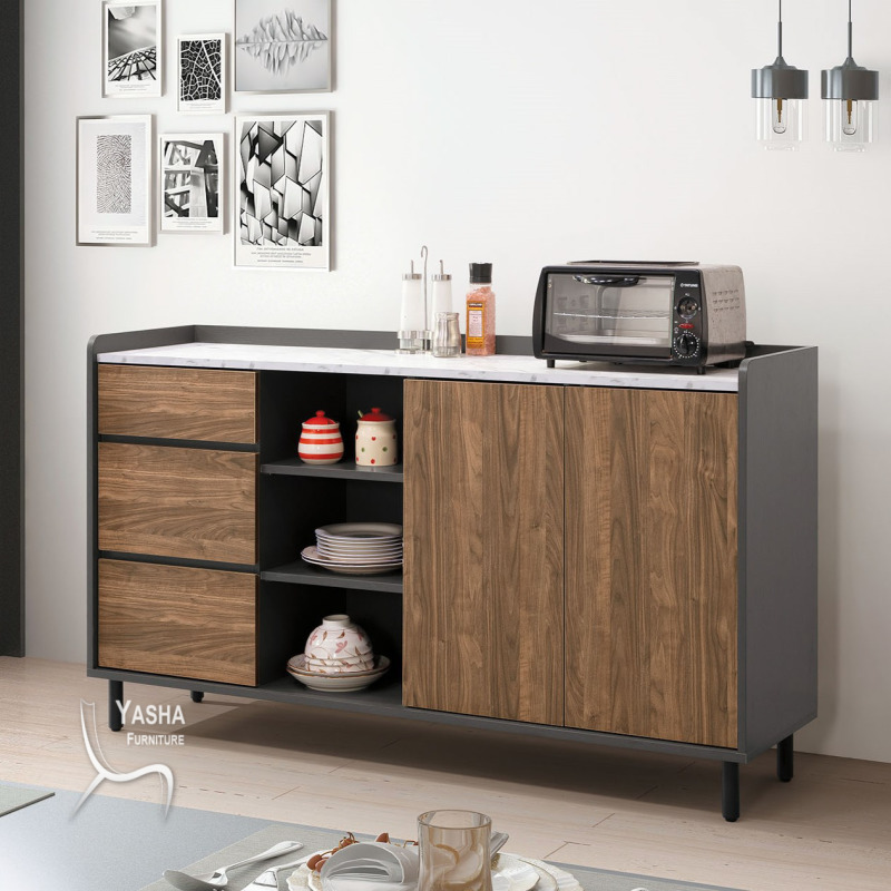 B430-02 里昂5尺石紋美耐皿收納櫃 (G113)