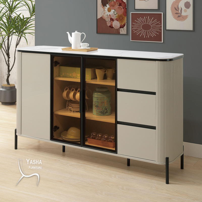 B426-01 韋伯5.3尺岩板收納櫃 (03黑腳)