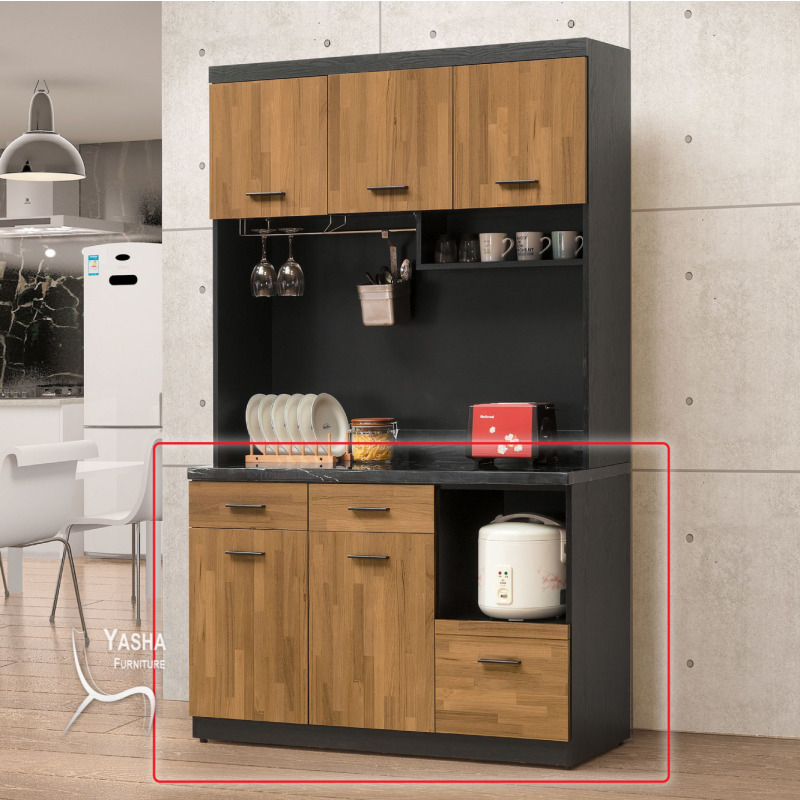 B460-05 科隆4尺石面餐櫃下座(D153+黑石)